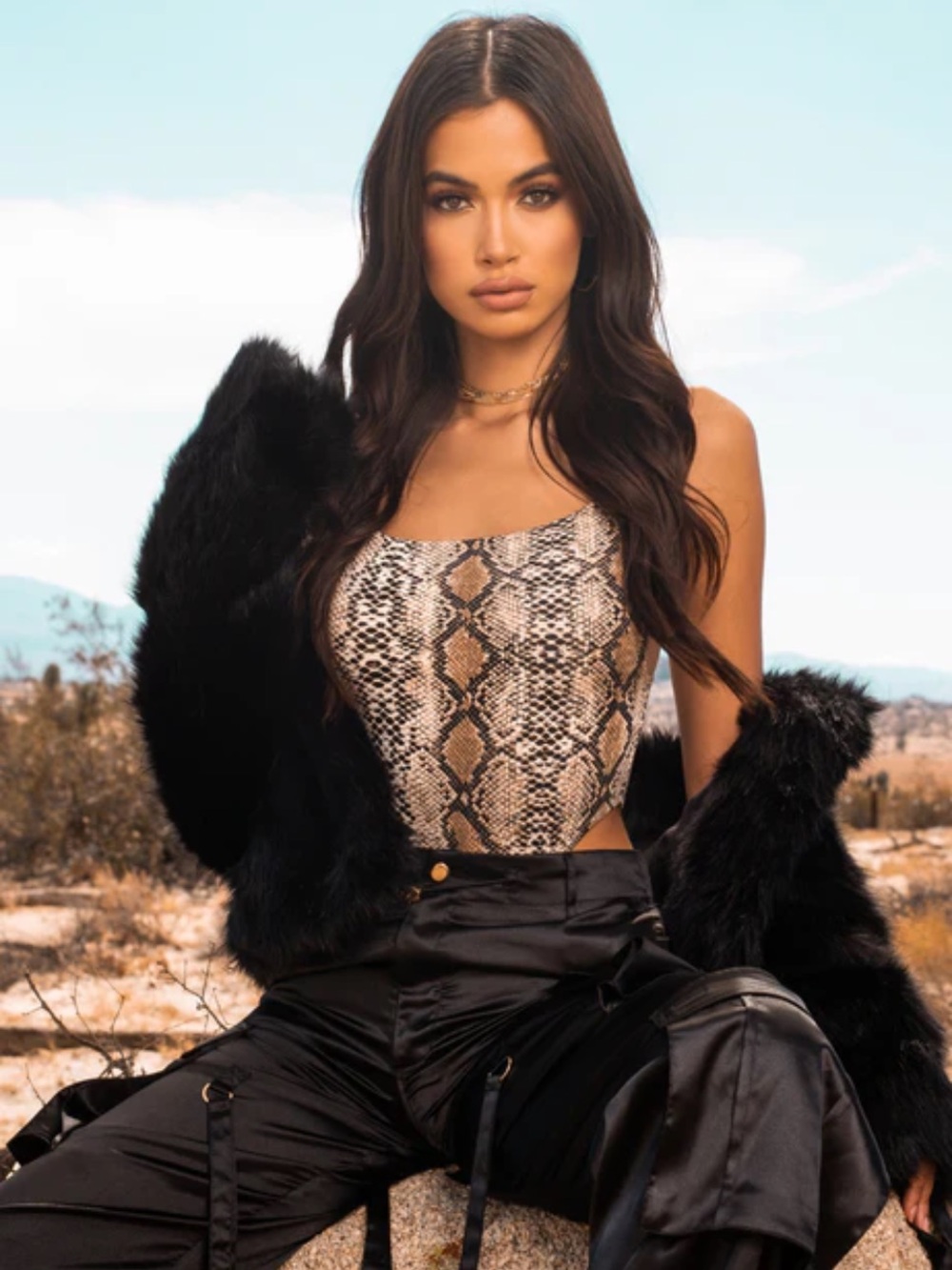 Fashion Nova Black Faux Fur Coat